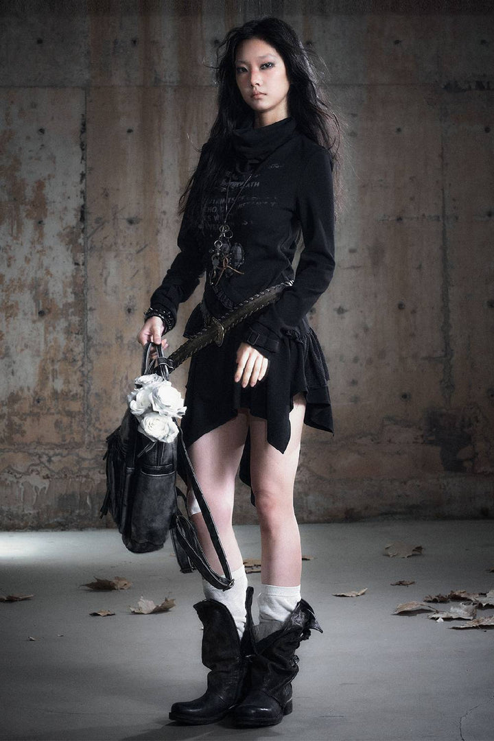 Belted Long Sleeve Dress