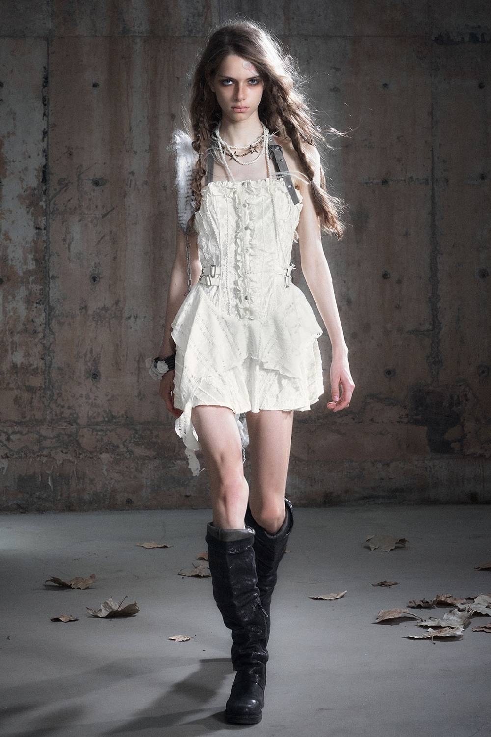 Laced Corset Ruffle Dress