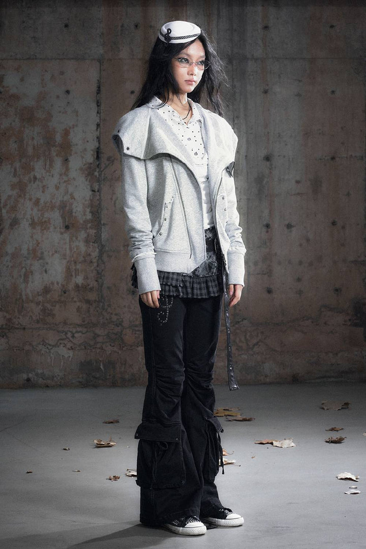 Lapel Collar Zip Jacket