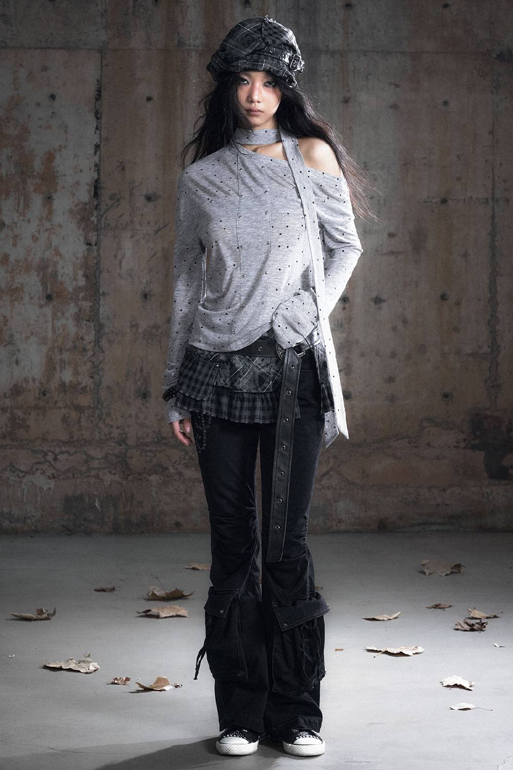 Chainpoint Studded Asymmetry Top