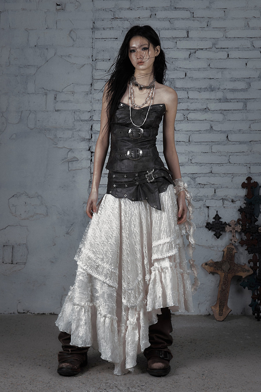 Layered Buckle Skirt