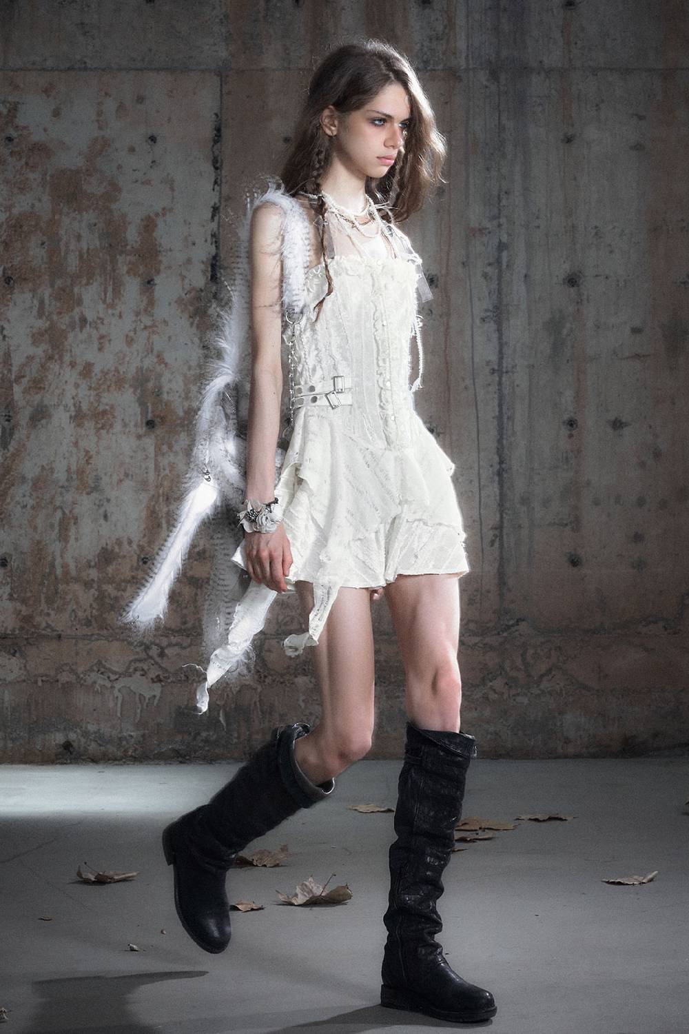 Laced Corset Ruffle Dress