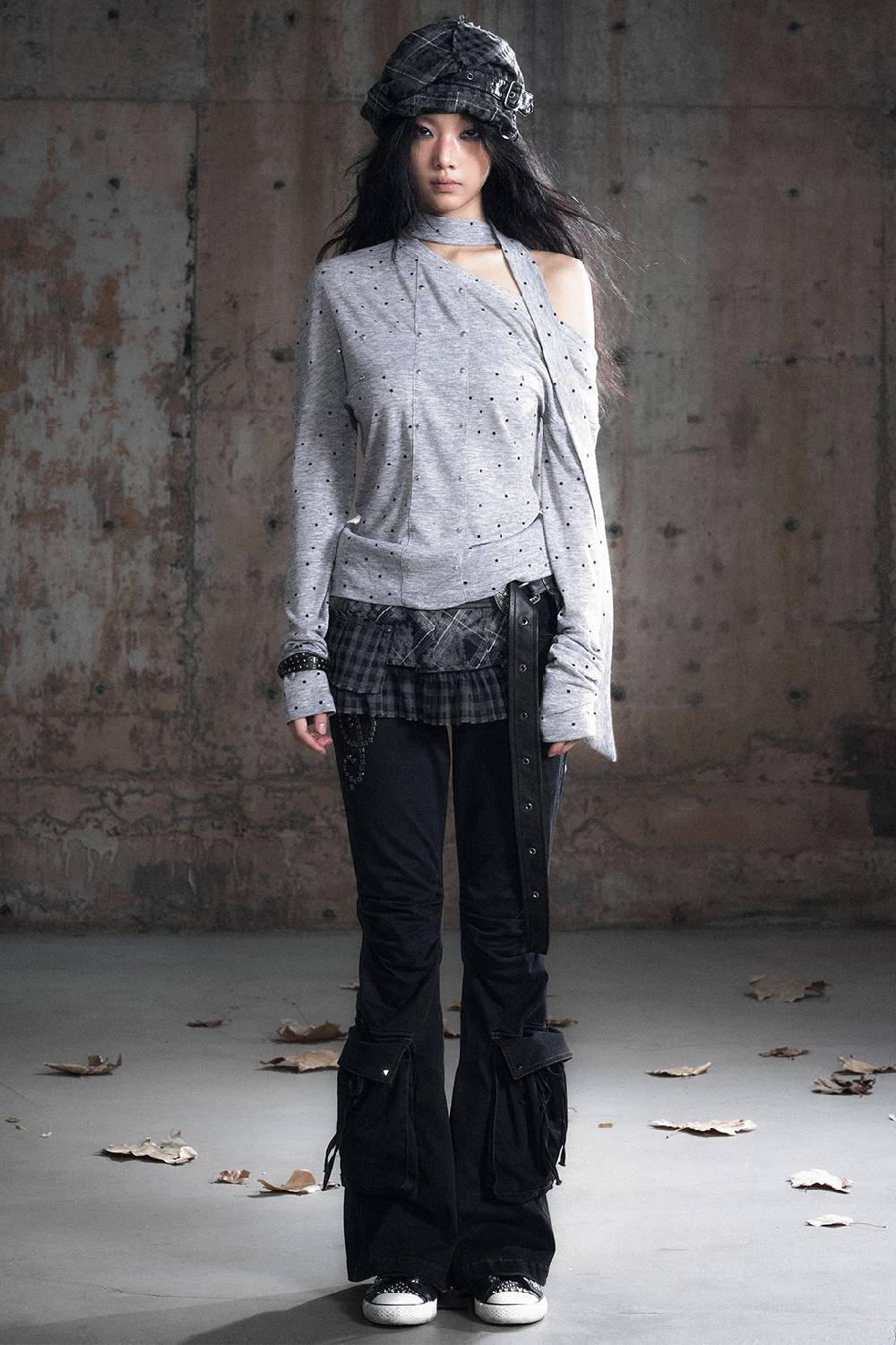 Chainpoint Studded Asymmetry Top