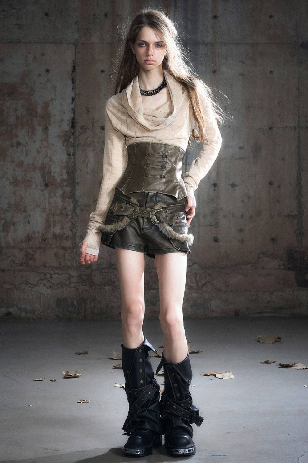 Layered Corset Knit Shirt