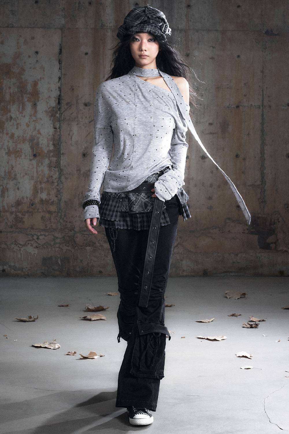 Chainpoint Studded Asymmetry Top