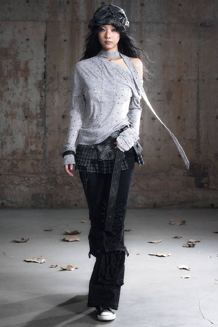 Chainpoint Studded Asymmetry Top