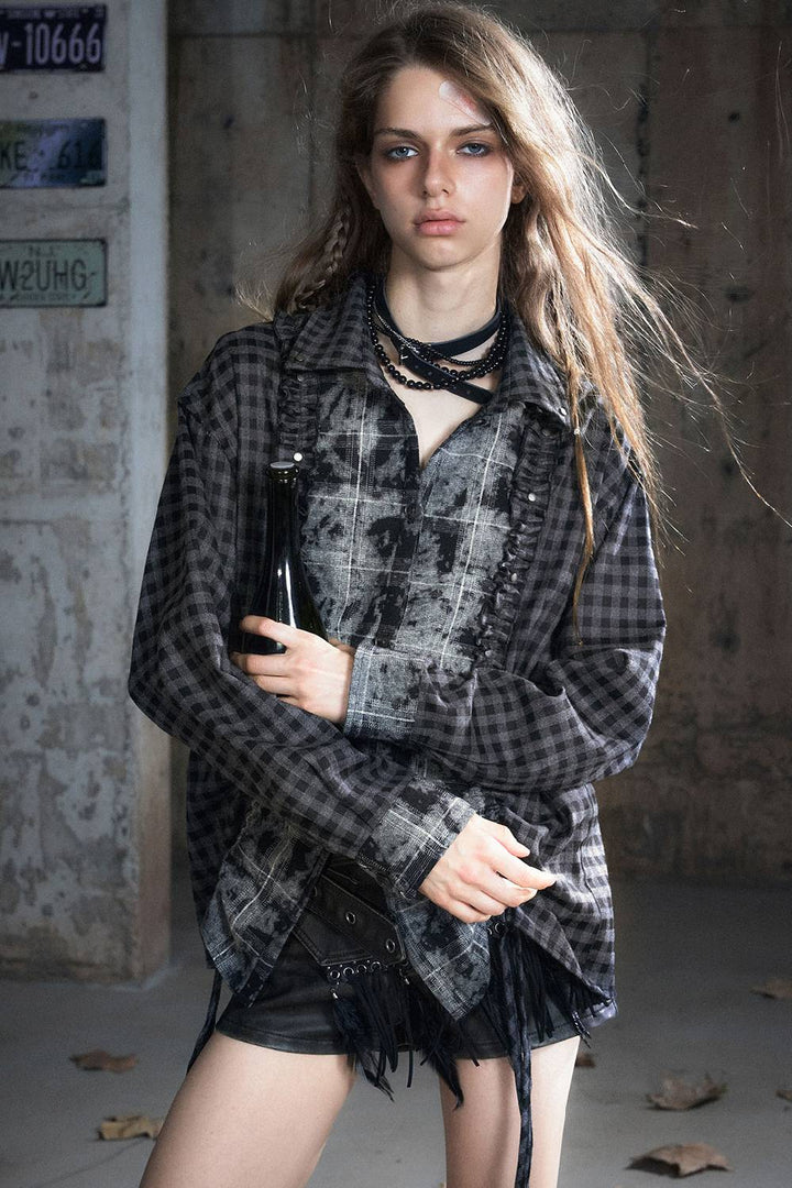 Vintage Check Ruffle Shirt