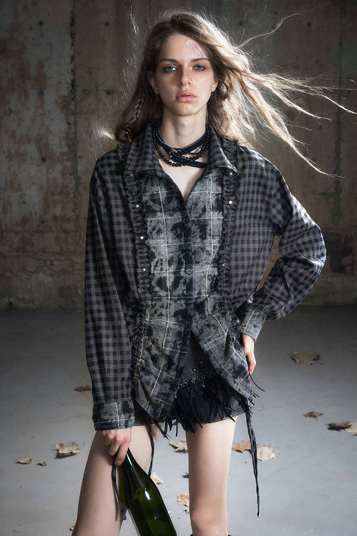 Vintage Check Ruffle Shirt