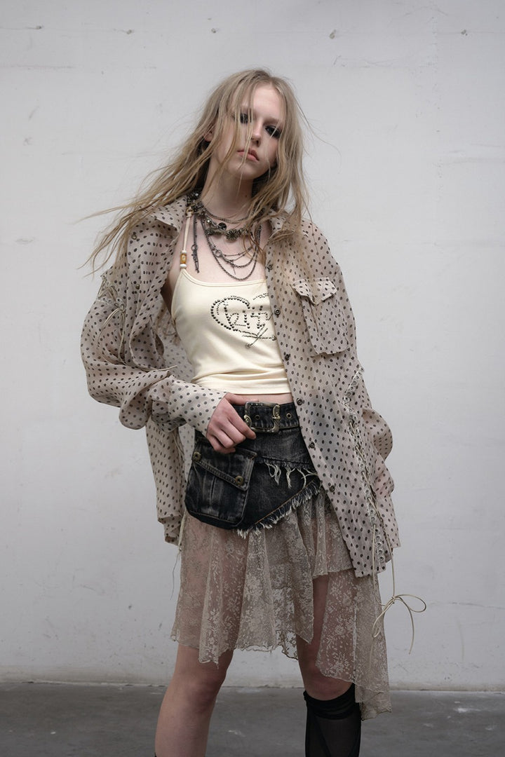 Sheer Polka Dot Blouse