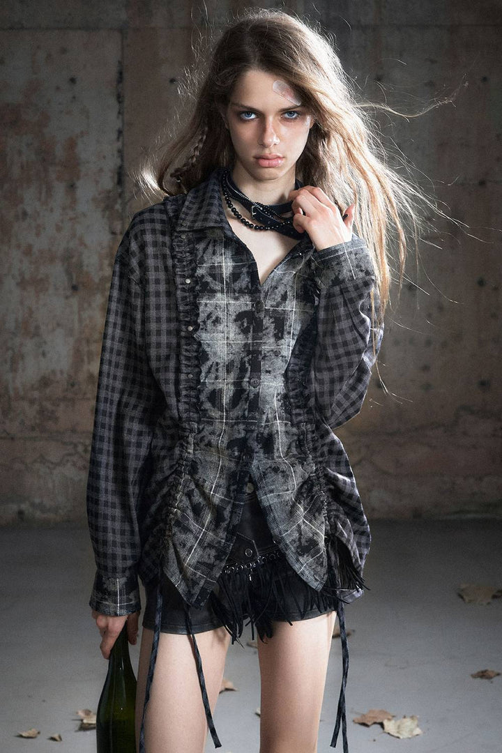Vintage Check Ruffle Shirt