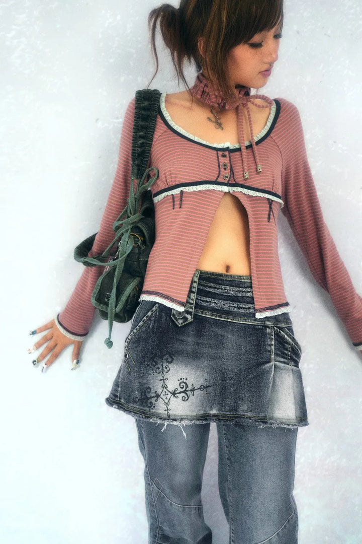 Striped Button Cardigan