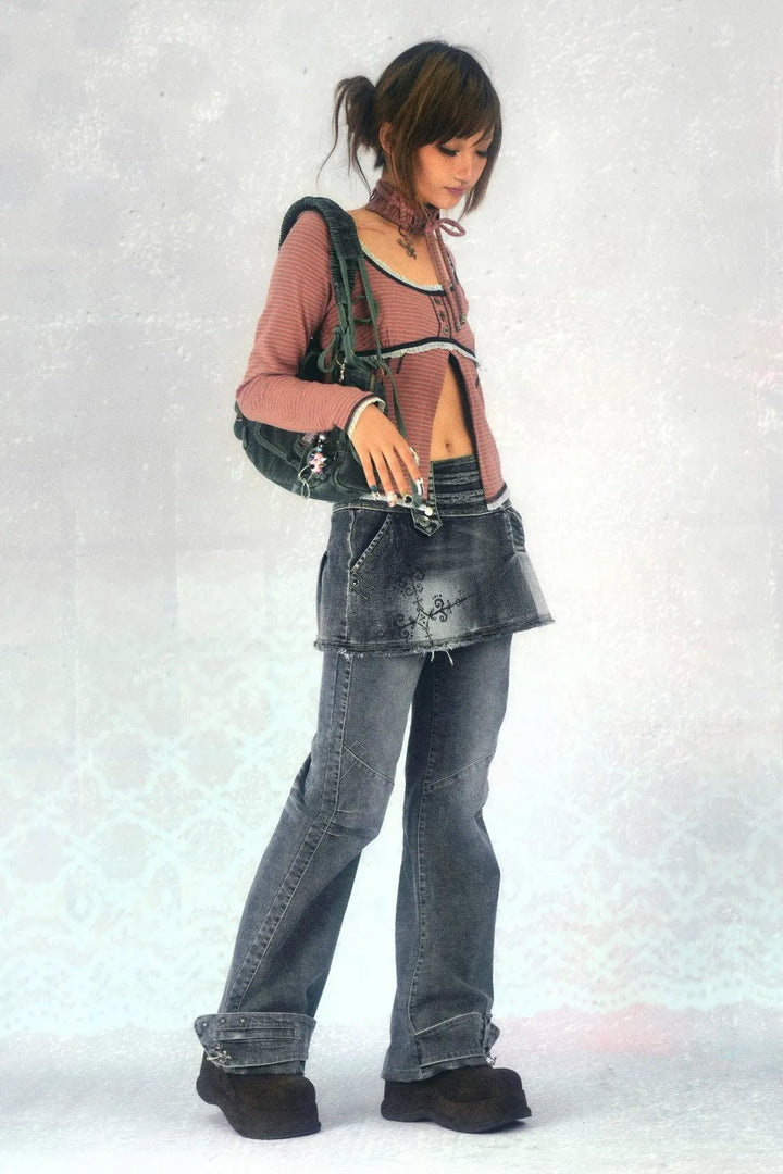 Striped Button Cardigan