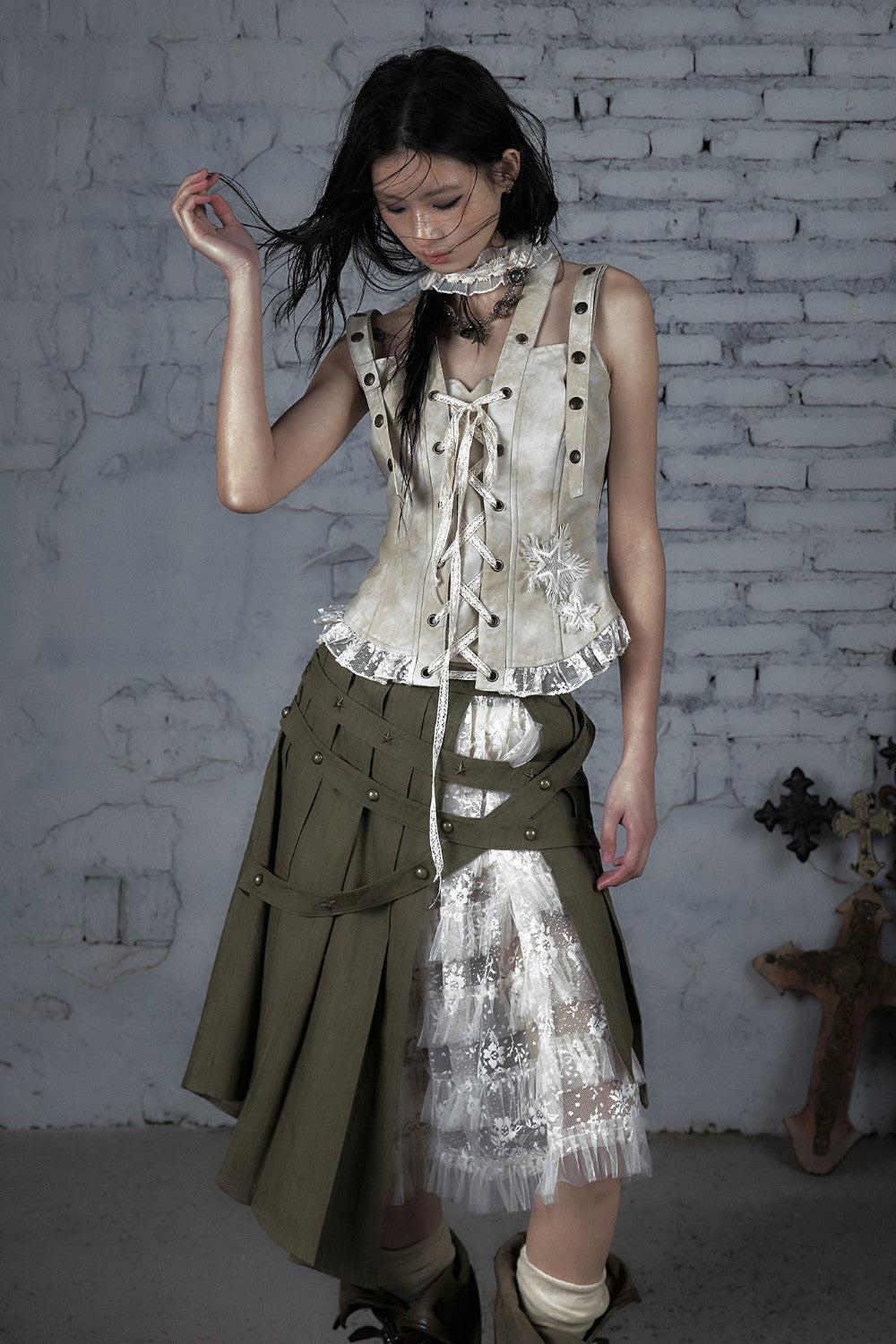 Leather Lace-Up Corset