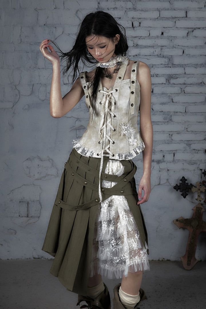 Leather Lace-Up Corset