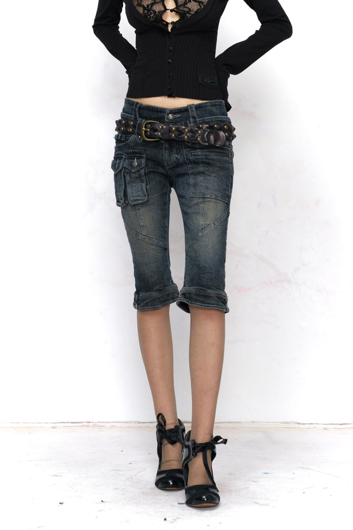 Tessa Cargo Denim Capri