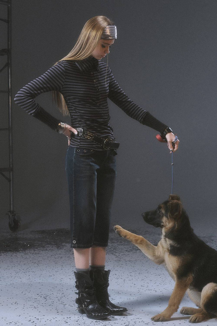 Striped Collar Sweater