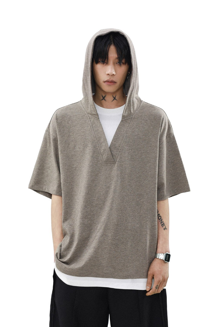 Layered Hooded Top