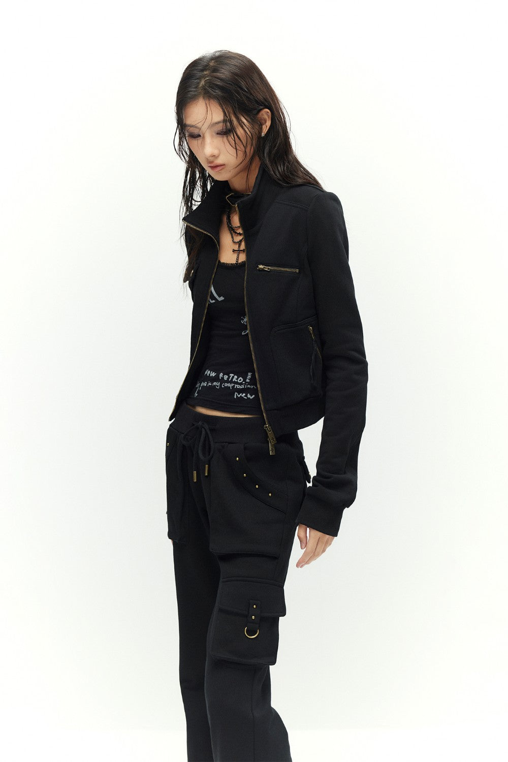 Talia Cropped Zip Sweatshirt