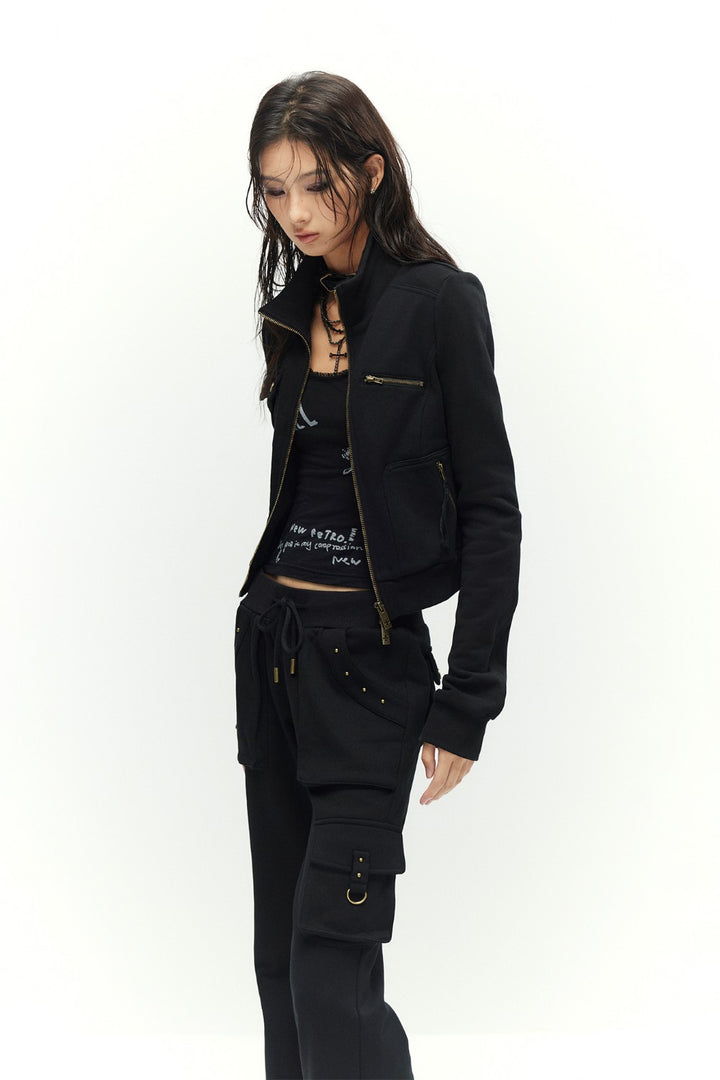 Talia Cropped Zip Sweatshirt