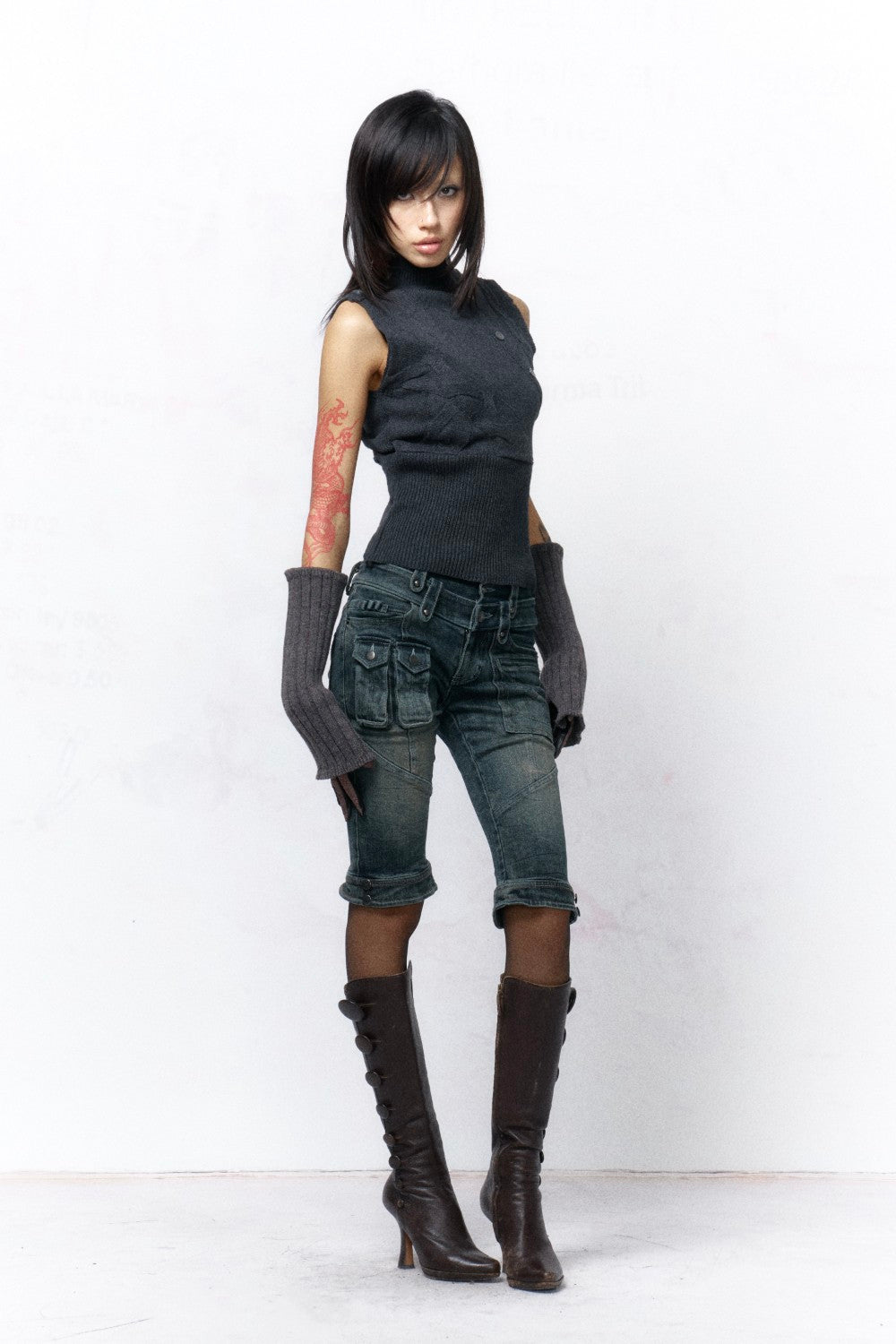 Tessa Cargo Denim Capri