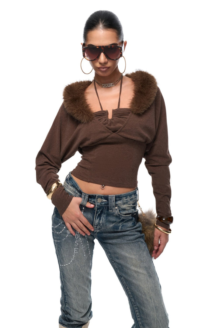 Miranda Fur Mocha Top