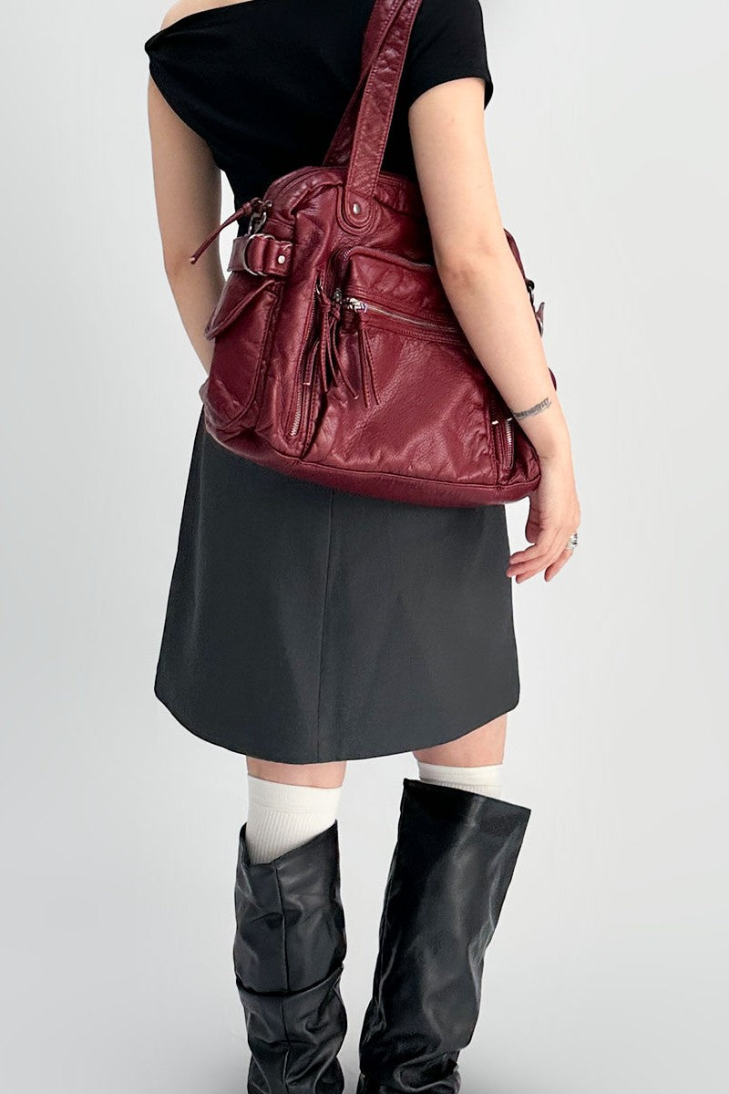 Cherry Moto Shoulder Bag