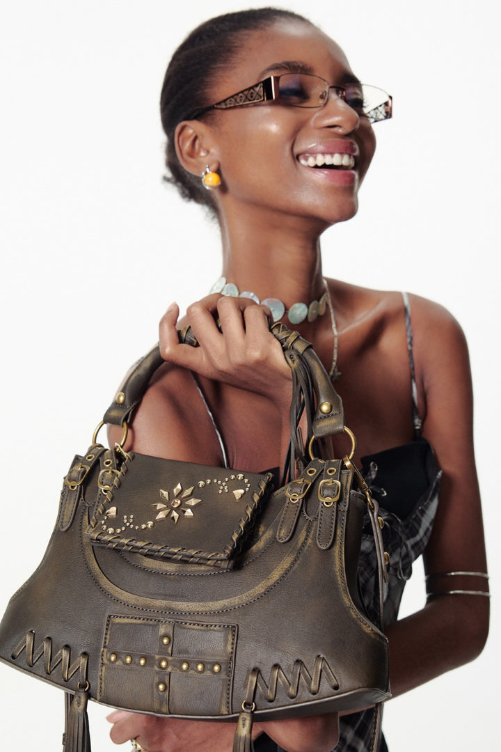 Retro Charm Handle Purse