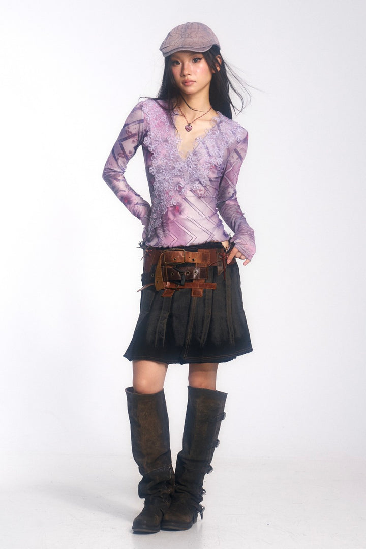 Orchid Lace V-Neck Top