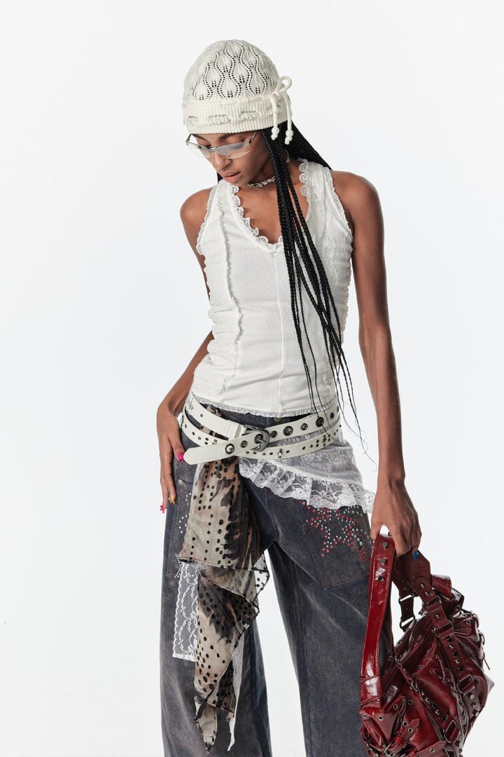 Ruched Lace Sparkle Top