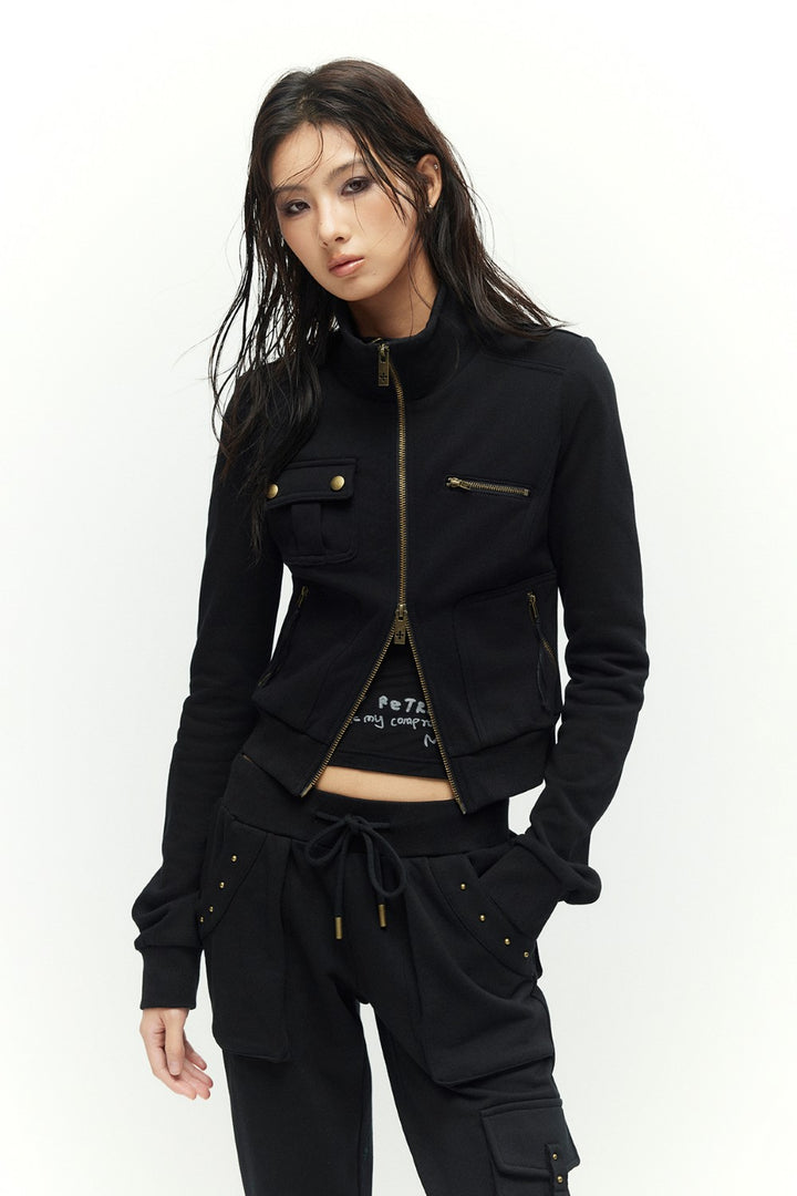 Talia Cropped Zip Sweatshirt