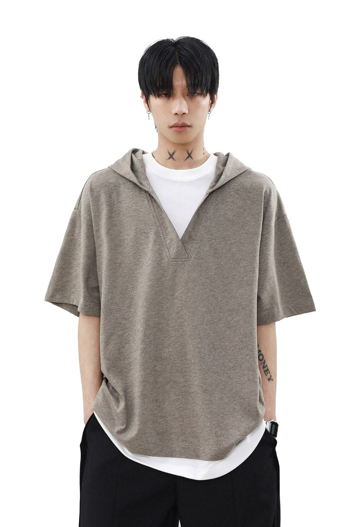 Layered Hooded Top