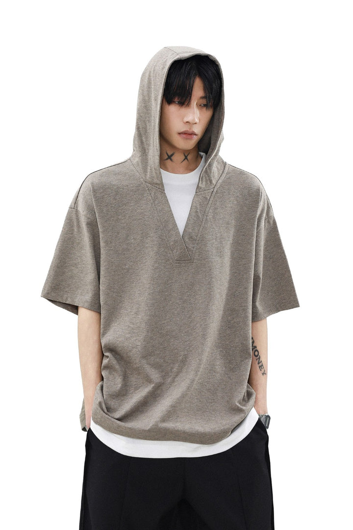 Layered Hooded Top