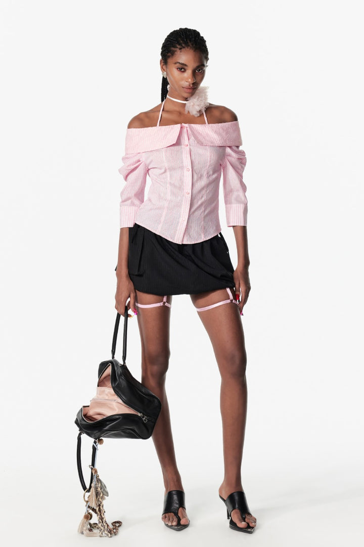 Balloon Pinstripe Skirt