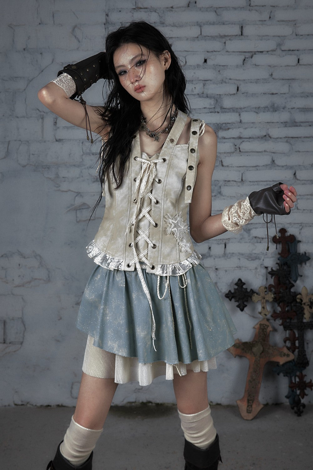 Leather Lace-Up Corset