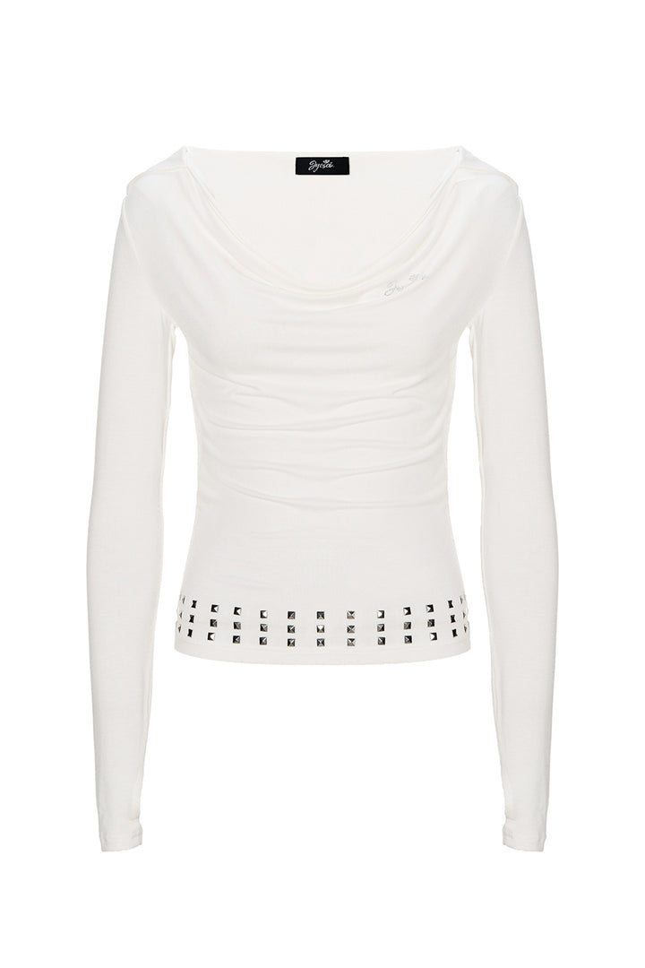 Hooded Stud Drape Shirt