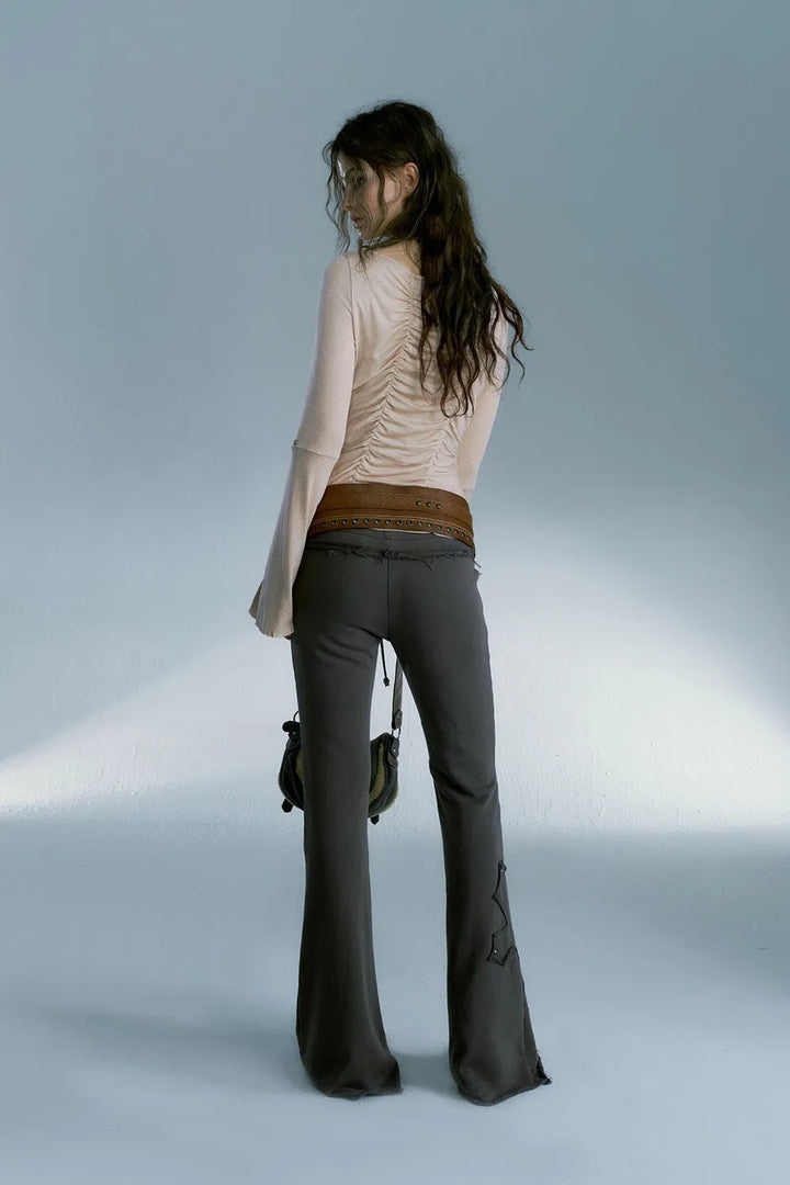 Pleated Buttons T-Shirt
