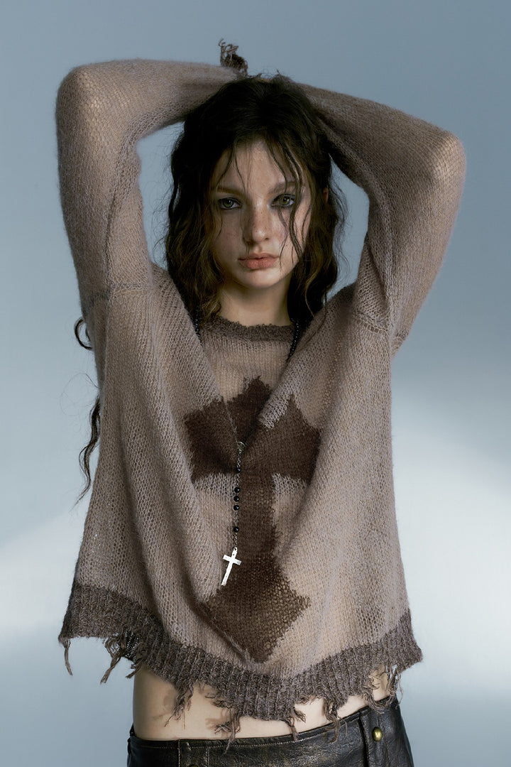 Transparent Cross Sweater