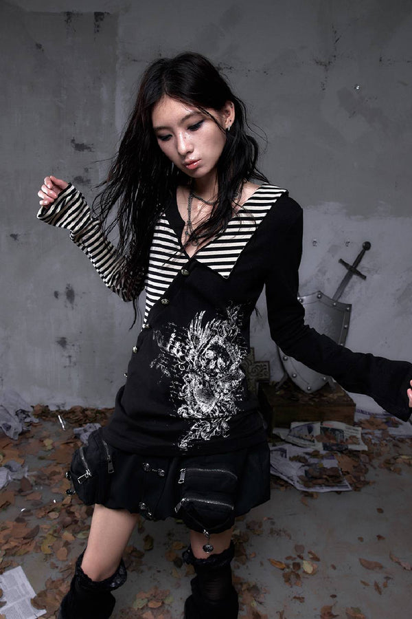 Starstripe Wrap Knit Top