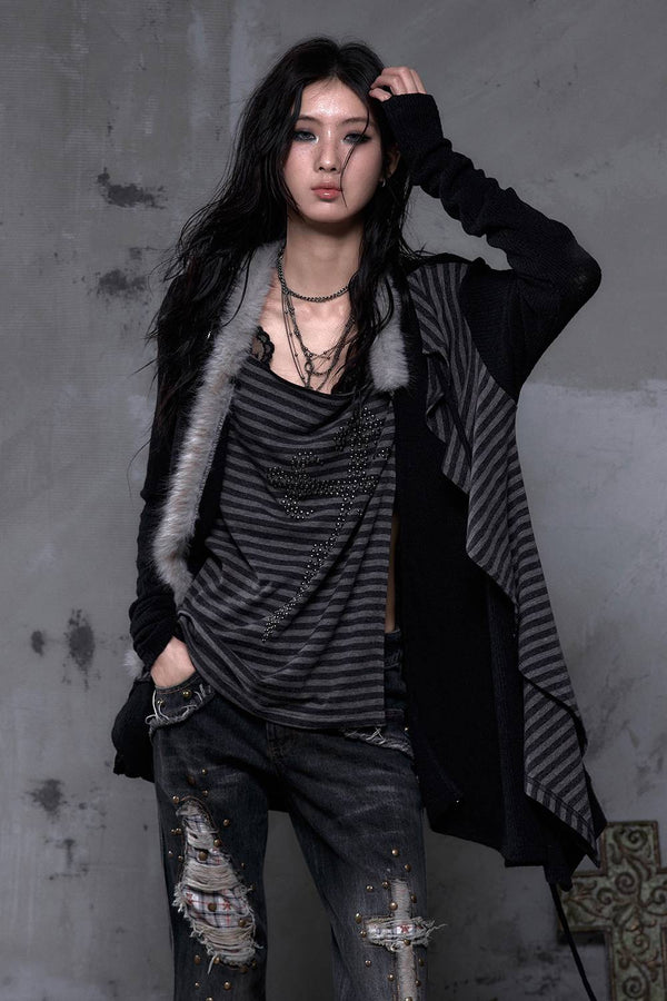 Striped Relic Knit Cardigan