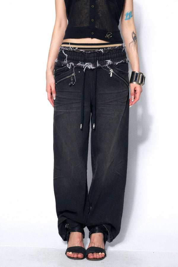 Nika Washed Denim Sweatpants