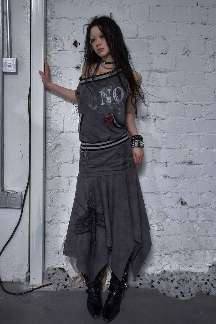 Washed Drape Dress
