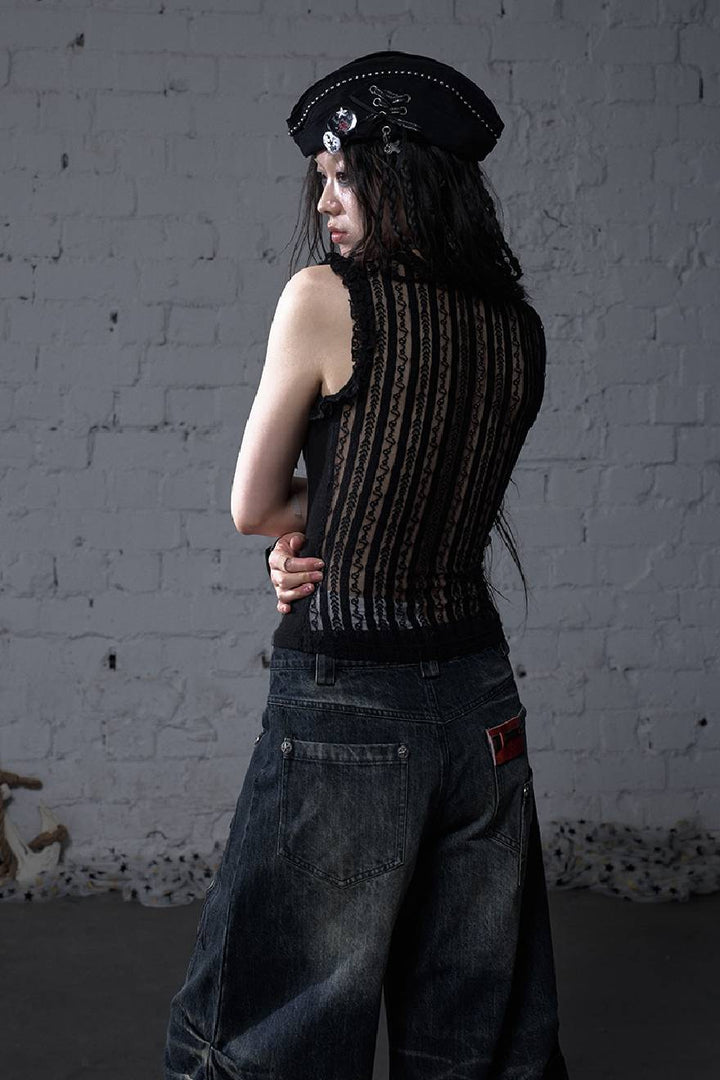 Faux Ribbon Vest
