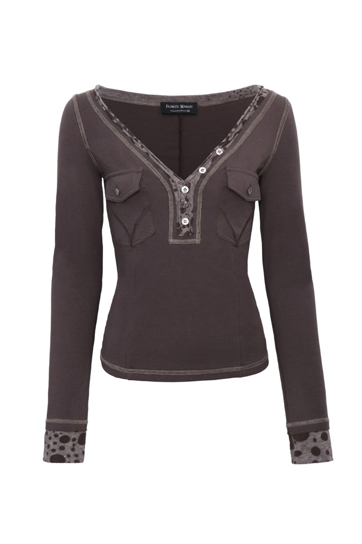 Elara V-Neck Cutout Shirt