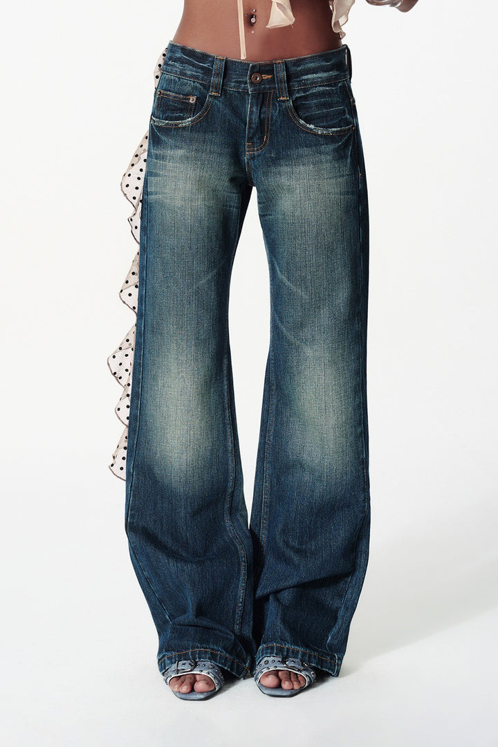 Straight-Leg Washed Jeans