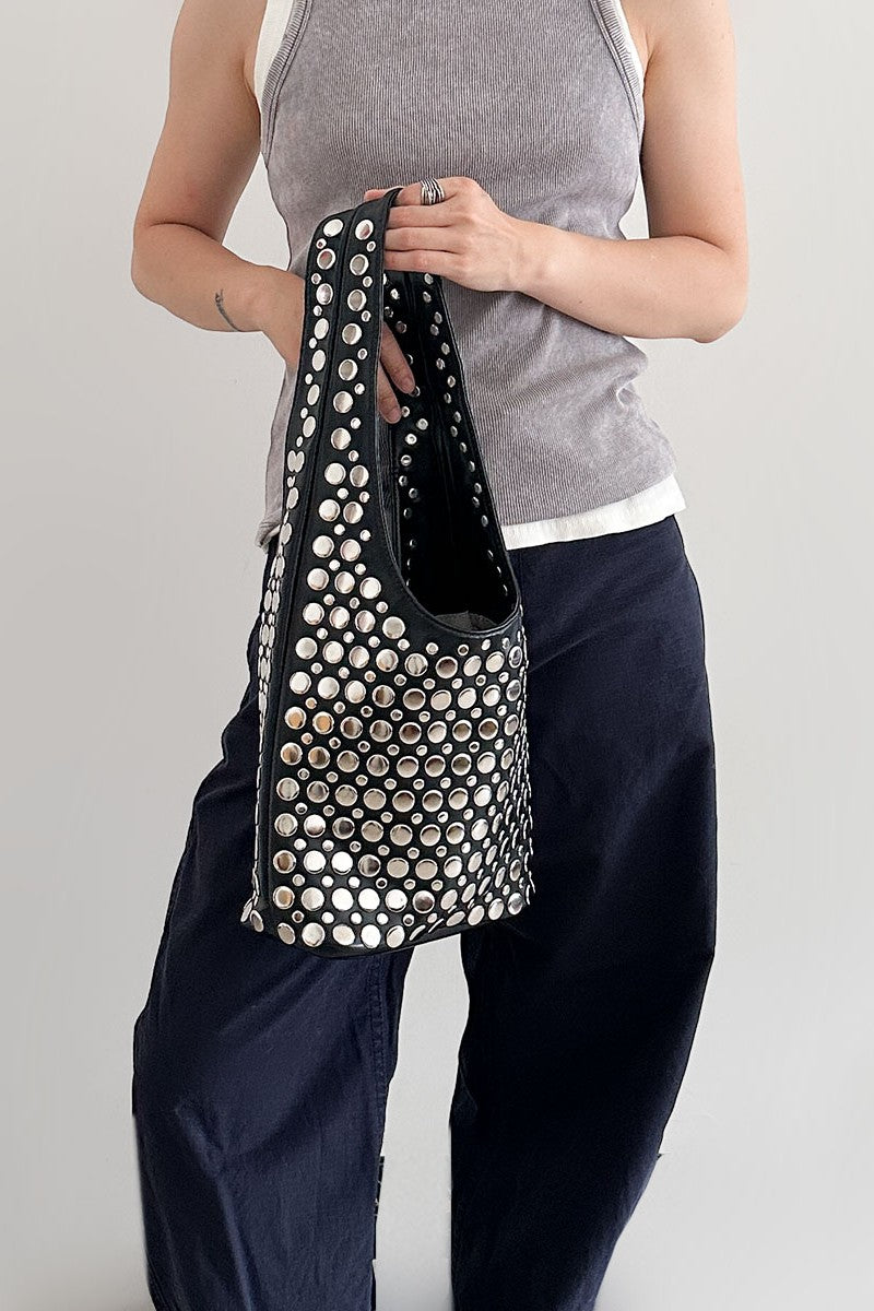 Black Lira Studded Bag