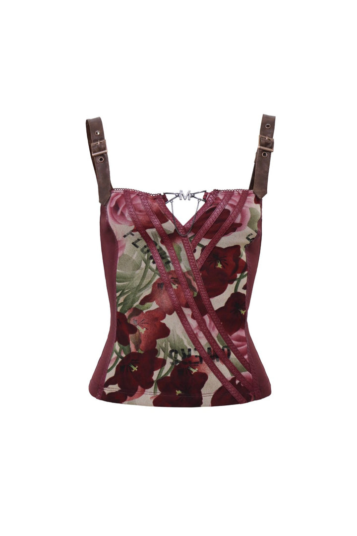 Floral Knit Corset Top