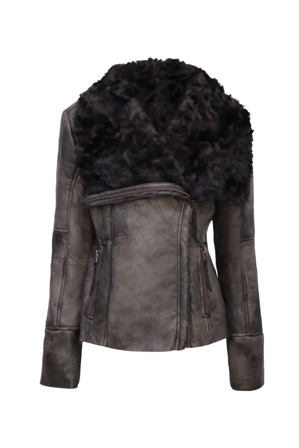 Vintage Brown Shearling Coat