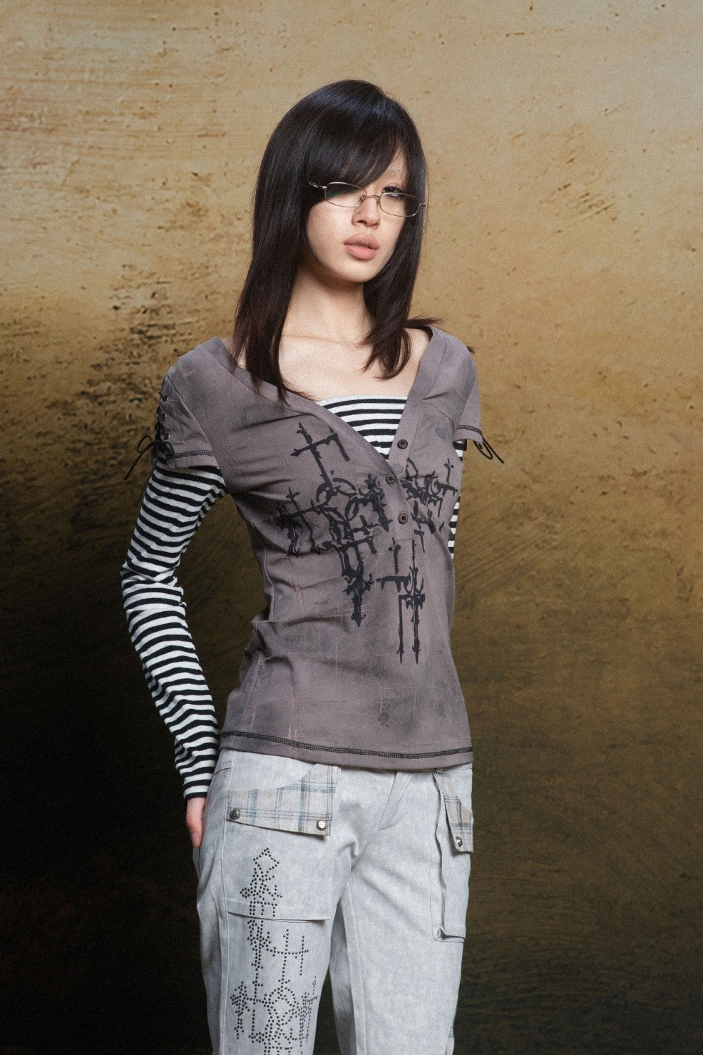 Crossprint Layered Shirt