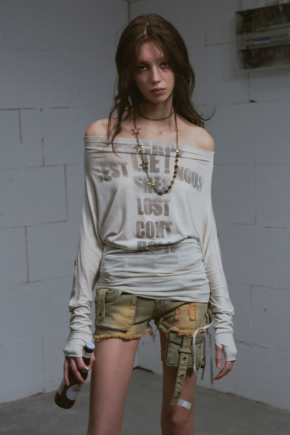 off shoulder batwing top