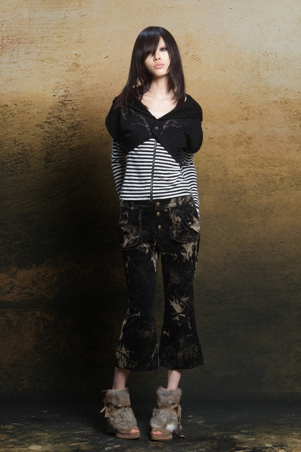 Striped Hooded Wings Jacket